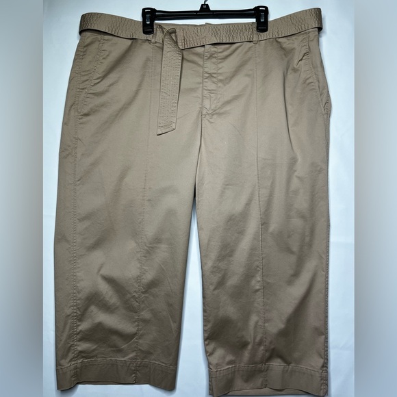 Ralph Lauren Women's Micro Sanded Twill Belted Wide Leg Pants Brown Size 20W - Picture 6 of 16